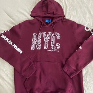 Adiddas Burgundy NYC Hoodie L size